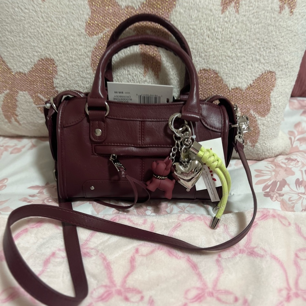 Juicy Couture Burgundy Mini Bag with Charms